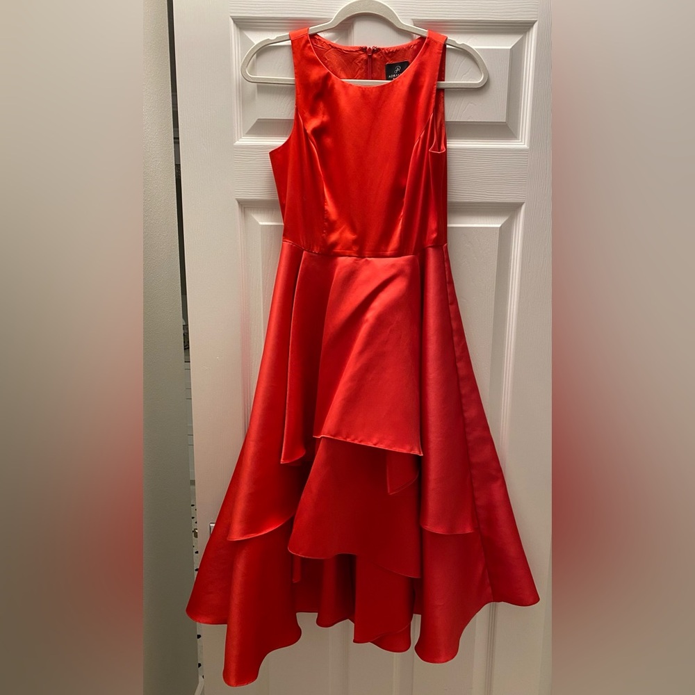 Adrianna Papell Size 2 Elegant High-Low Red Dress